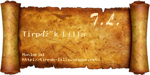Tirpák Lilla névjegykártya